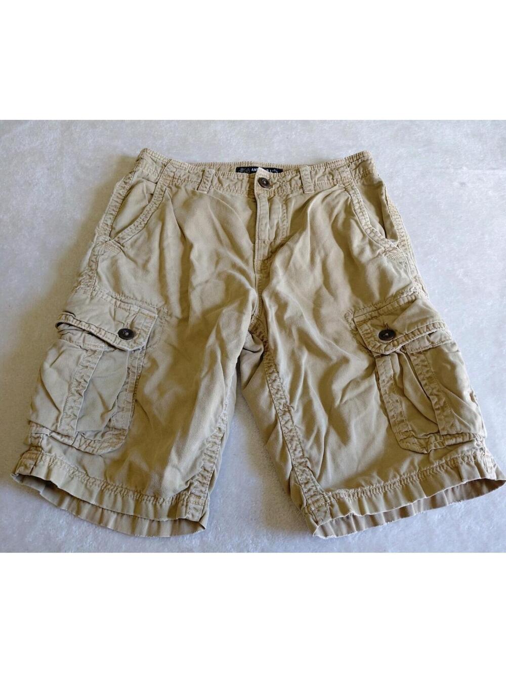 American Eagle Outfitters Longer Length Cargo Shorts Mens 30 Ripstop Tan